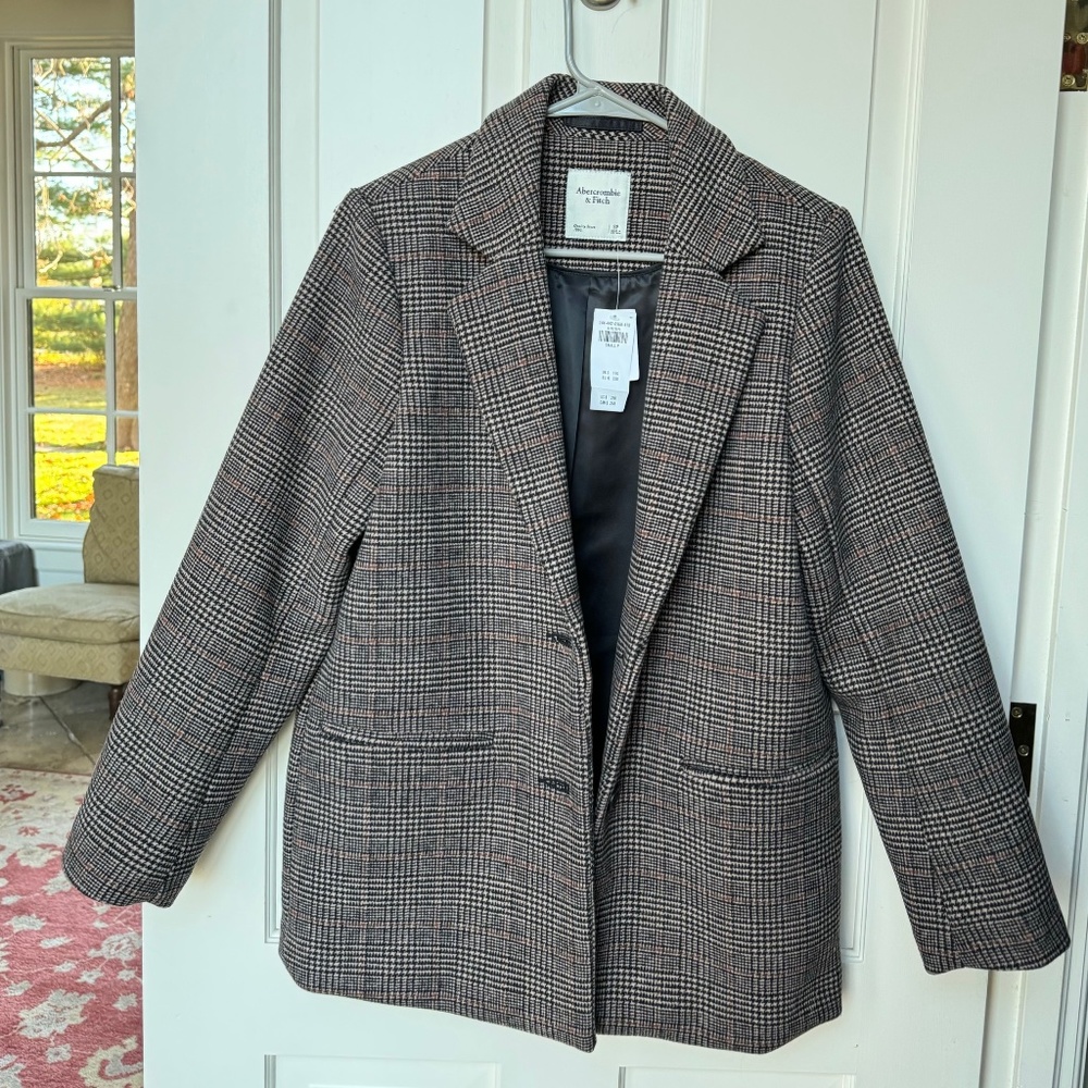 Abercrombie and Fitch Women's Heavyweight Wool-Blend Blazer Coat - Size Small